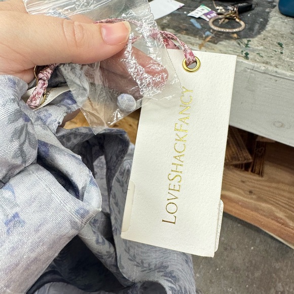 NWT Loveshackfancy Bow Pearla Blue Haze Mini Dress Size 8 - Picture 14 of 16